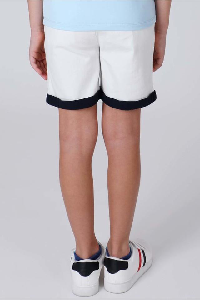 Buy ONE FRIDAY Off White Solid Cotton Regular Boys Shorts