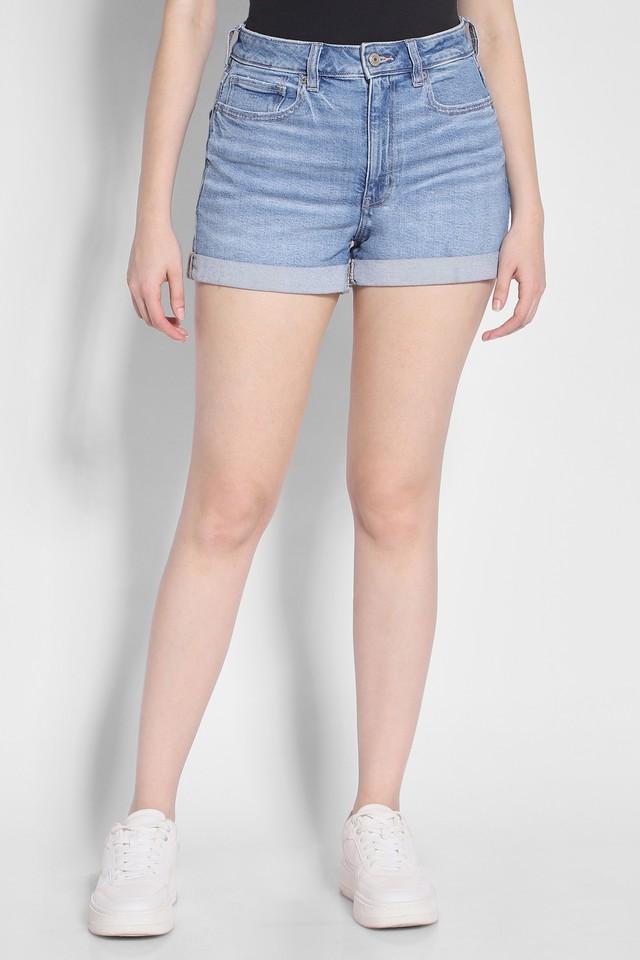 Buy AMERICAN EAGLE Tint Straight Fit Above Knee Cotton Women s Casual Wear Shorts Shoppers Stop