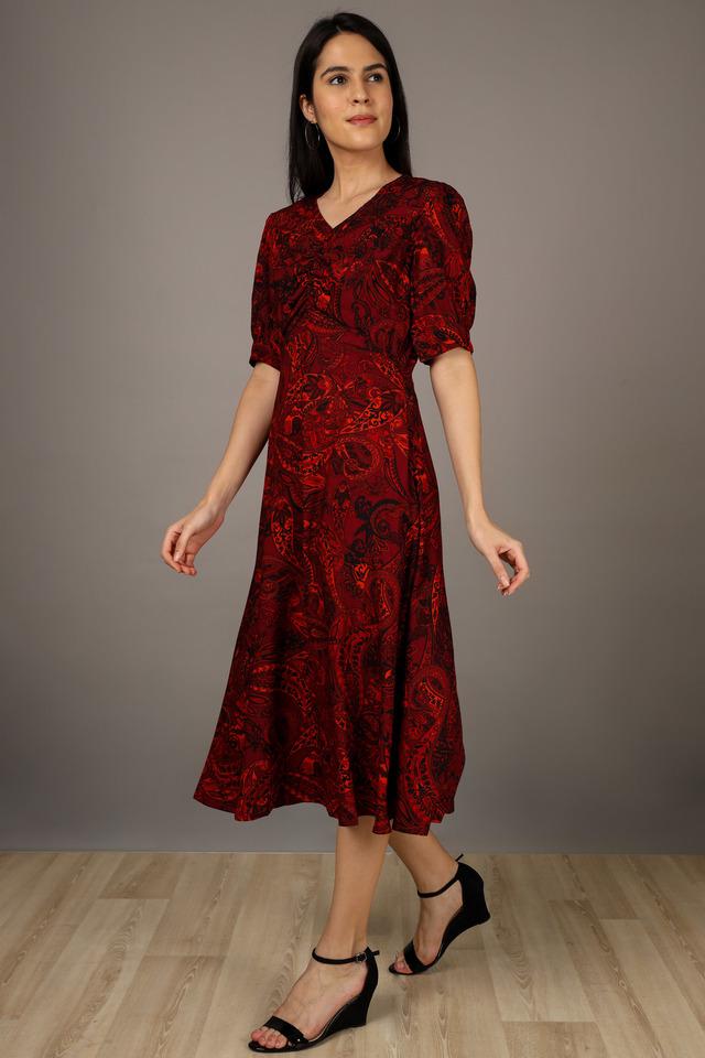 Wine red hot sale casual dress