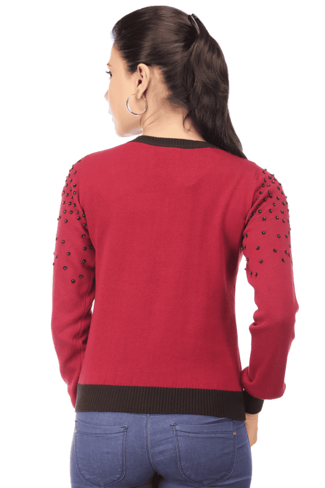 Buy WILLS LIFESTYLE Women Cotton Colour Block Sweater Shoppers Stop