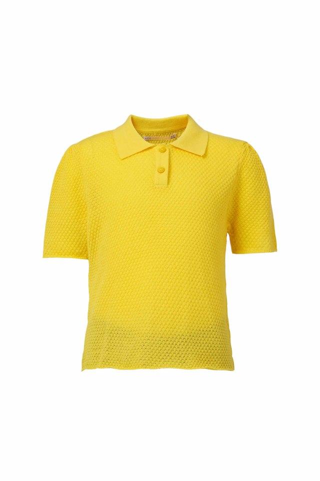 yellow shirt with collar