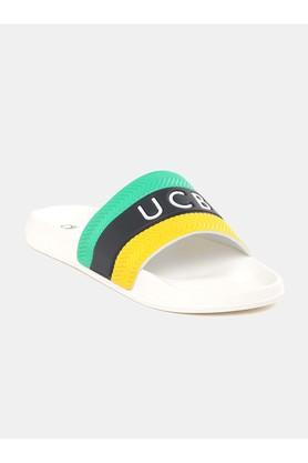 Buy UNITED COLORS OF BENETTON Yellow Mix Mens Slides With UCB