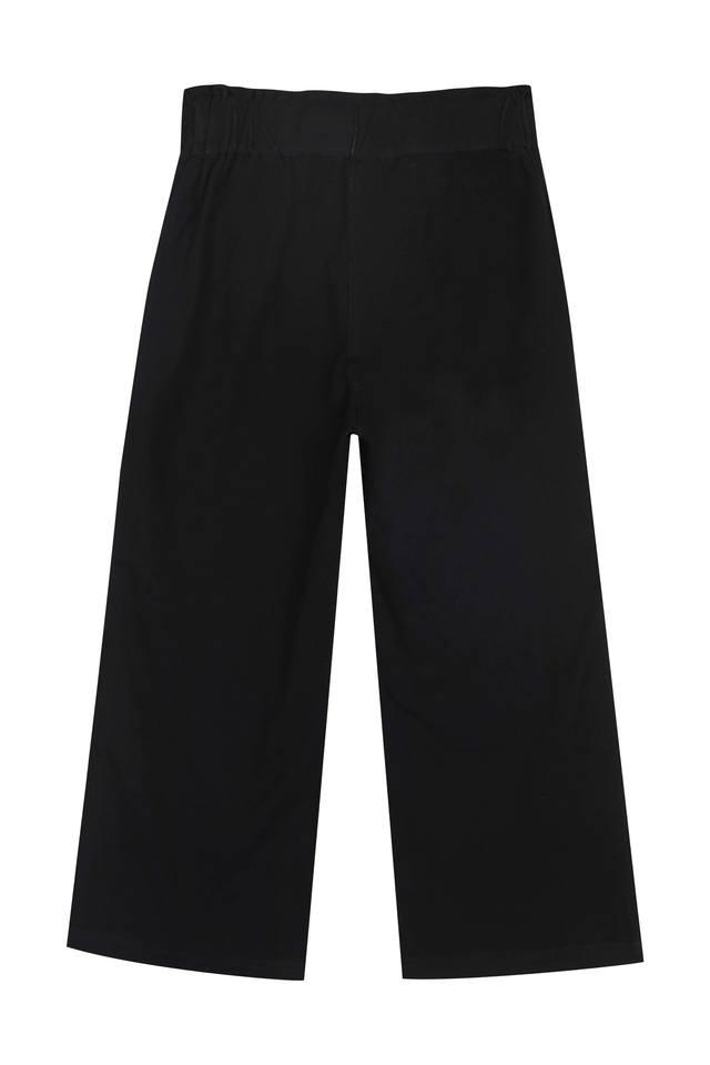 Buy TINY GIRL Black Girls 2 Pocket Solid Palazzo Pants