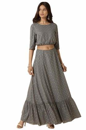 Reglar Fit Regular Length Georgette Womens Ethnic Maxi Skirt