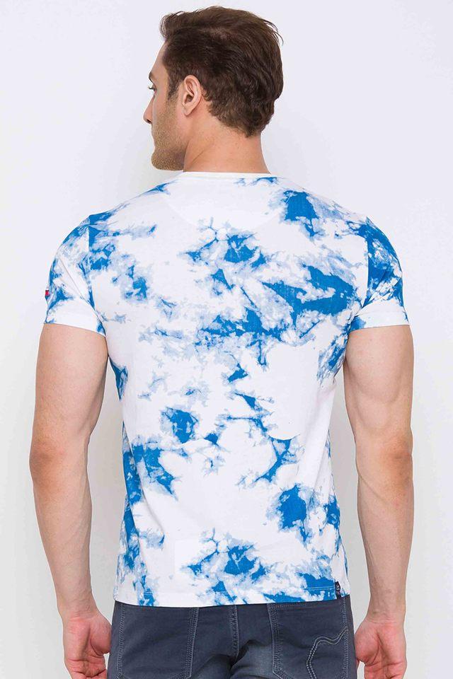 Blue and hotsell white t shirt