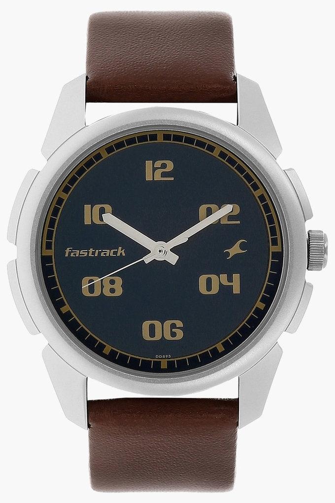 Buy Online Fastrack After Dark White Dial Leather Strap Watch for Guys -  nr3273sl01 | Titan