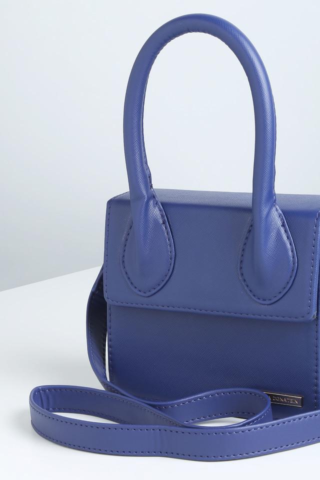 Buy ELLIZA DONATEIN Navy Classic PU Zipper Closure Women s Casual Sling Bag Shoppers Stop