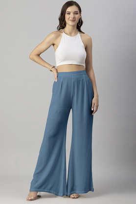 MOOMAYA - Dusty Blue Trousers & Pants - 5