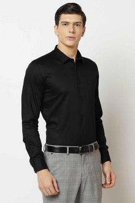 Cotton Blend Slim Fit Mens Formal Shirt