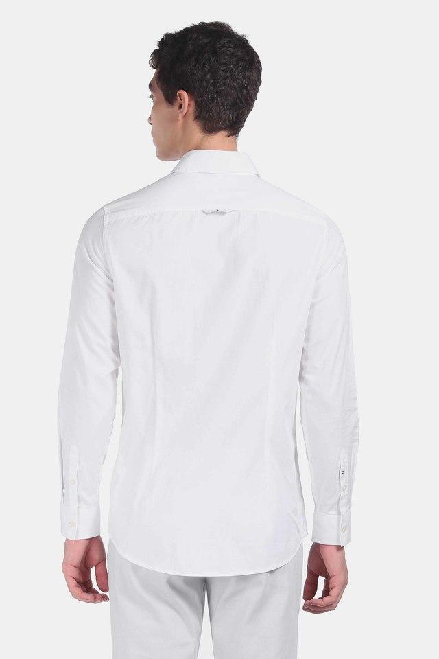 Calvin Klein Jeans Men Self Design Casual White Shirt - Buy Calvin Klein  Jeans Men Self Design Casual White Shirt Online at Best Prices in India