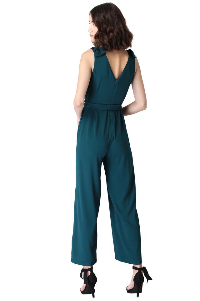 AQUA Sleeveless Crepe Wide Leg Jumpsuit - 100% Exclusive