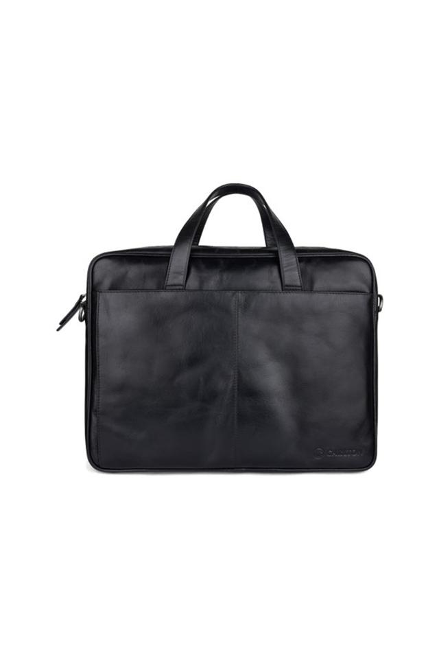 Black leather outlet laptop bag mens