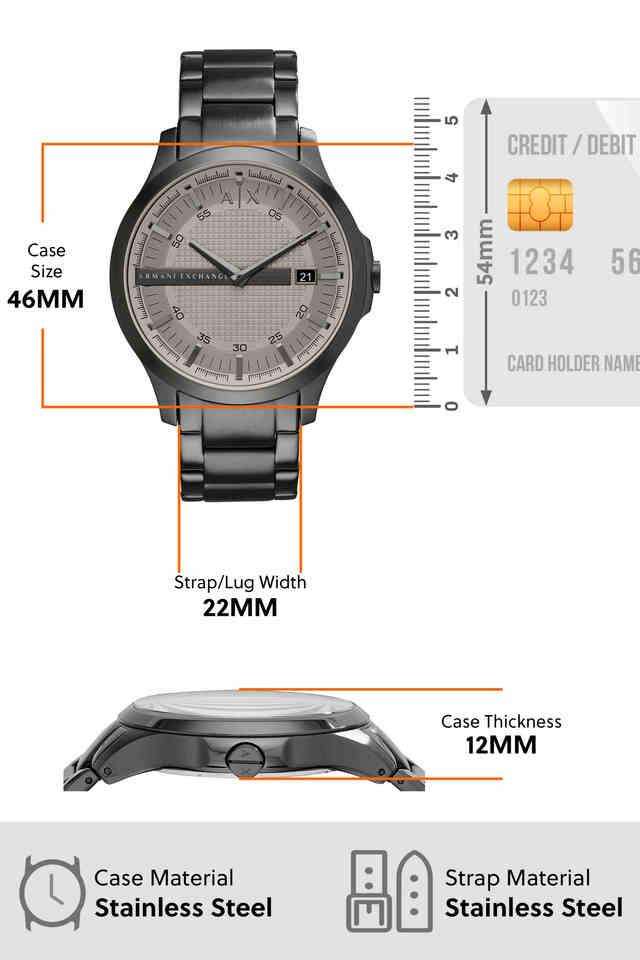 Buy ARMANI EXCHANGE Mens Hampton Grey Dial Stainless Steel Analogue Watch AX2194 Shoppers Stop