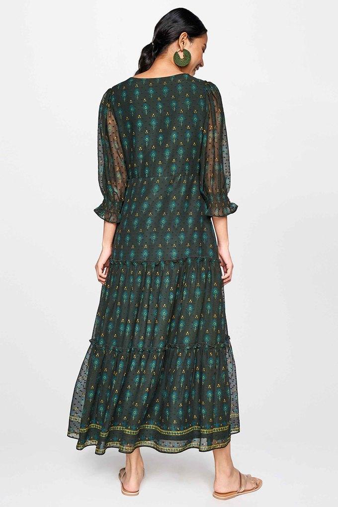 Global desi green deals maxi dress