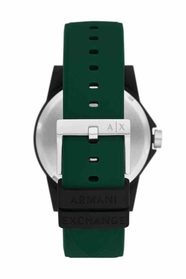 Mens Outerbanks Green Dial Silicone Analog Watch AX2522I