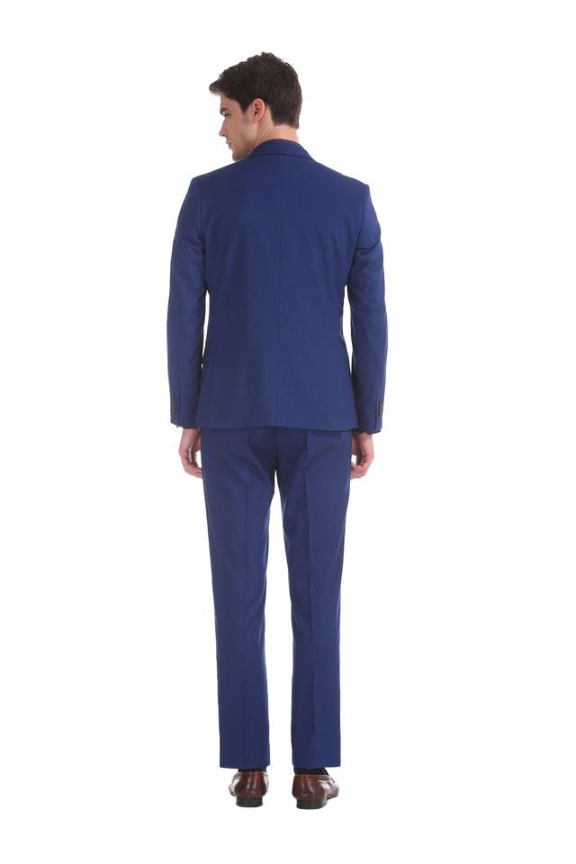 Buy ARROW Dark Blue Mens Zero Calorie Fit Notched Lapel Solid Suit