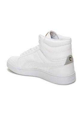 White mid store top shoes