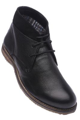 Buy ALLEN SOLLY ALLEN SOLLY Mens Black Leather Mid Ankle Boot