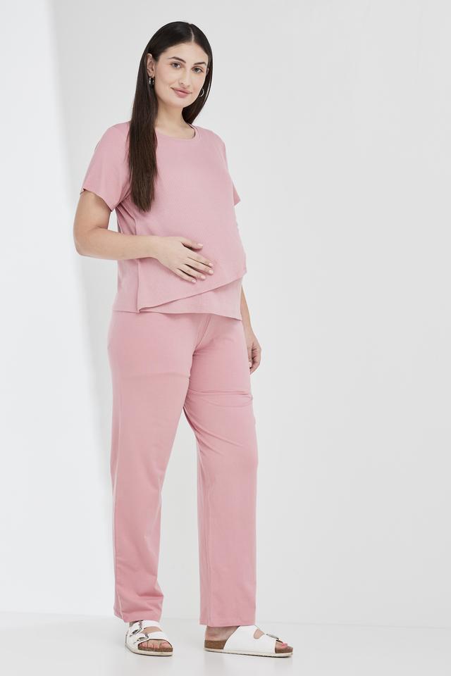 Buy INSENSE Solid Relaxed Fit Cotton Stretch Women's Maternity Wear Pants