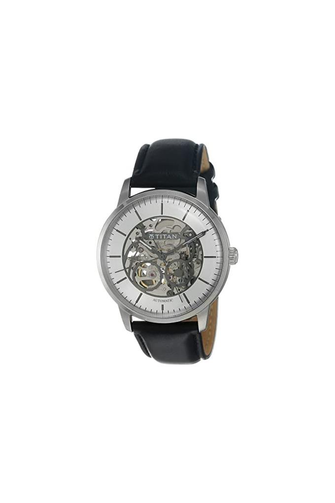 Titan Automatics Silver Dial Automatic Leather Strap watch for Men