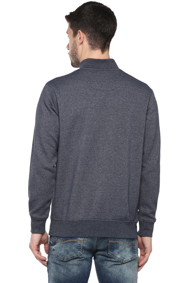 Buy PARX Blue Mens High Neck Textured Sweatshirt Shoppers Stop