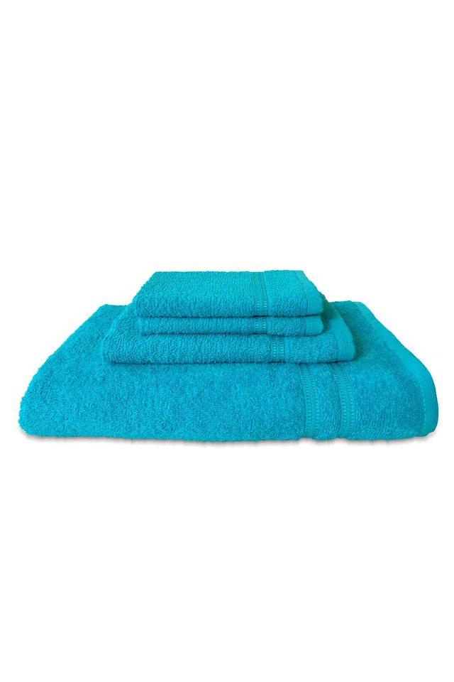 Buy SPACES Sea Green Celebrations 375 GSM Solid Cotton Towel Set