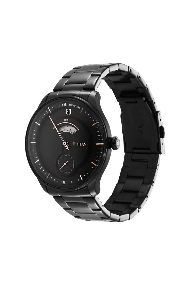 Buy Titan Black Dial Black Strap Analog Watch For Men - (1805NM01