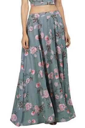 Grey floral maxi clearance skirt