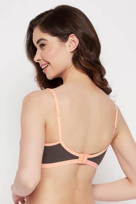 Buy CLOVIA Non-Padded Non-Wired Demi Cup Bra in Dark Grey - Cotton