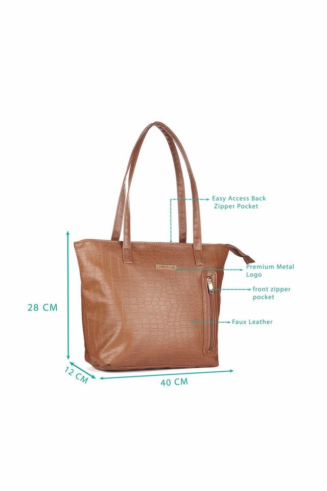 Buy CAPRESE Brown Faux Leather Womens Formal Large Tote Hand Bag