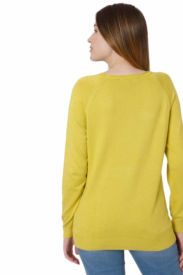 Buy VERO MODA Lime Green Solid Viscose Round Neck Womens Sweater