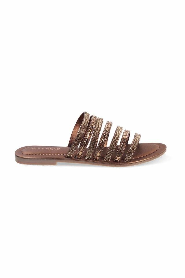 Ladies rose gold discount sandals