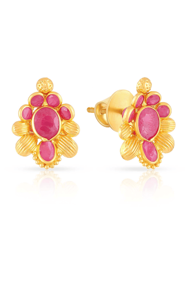 MALABAR GOLD & DIAMONDS Yellow Gold 22kt Ruby Stud Earring Price in India -  Buy MALABAR GOLD & DIAMONDS Yellow Gold 22kt Ruby Stud Earring online at  Flipkart.com