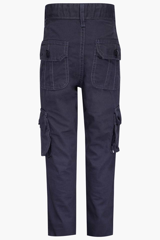 Buy RS BY ROCKY STAR Charcoal Boys 6 Pocket Solid Cargo Pants