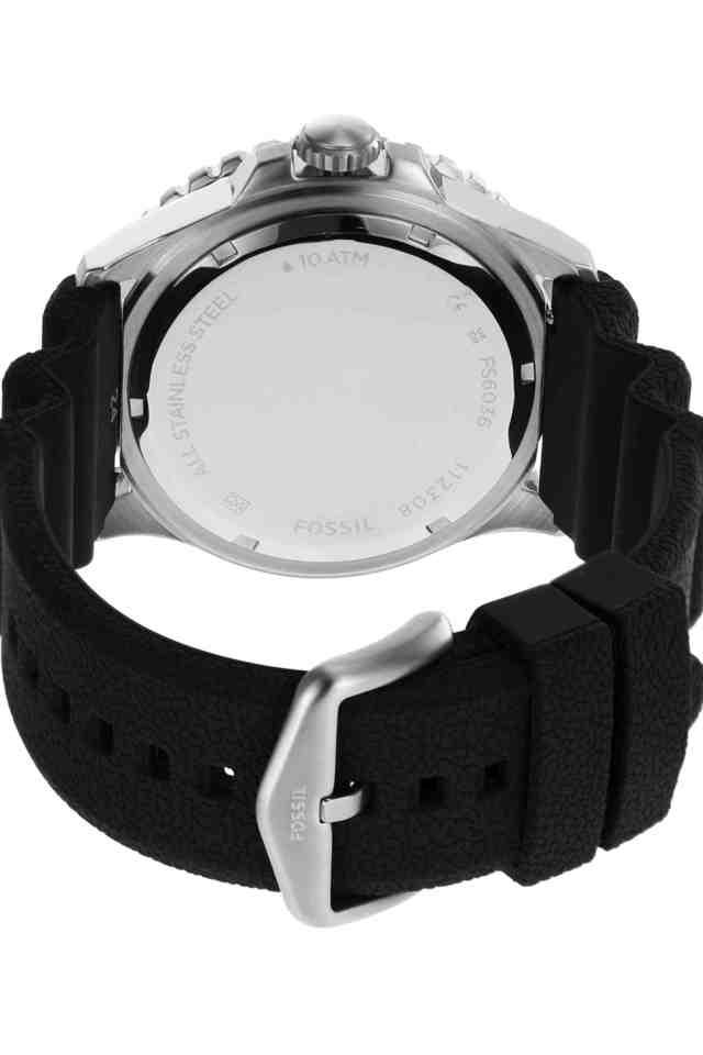 Buy FOSSIL Blue 46 mm Black Dial Silicone Analog Watch for Men