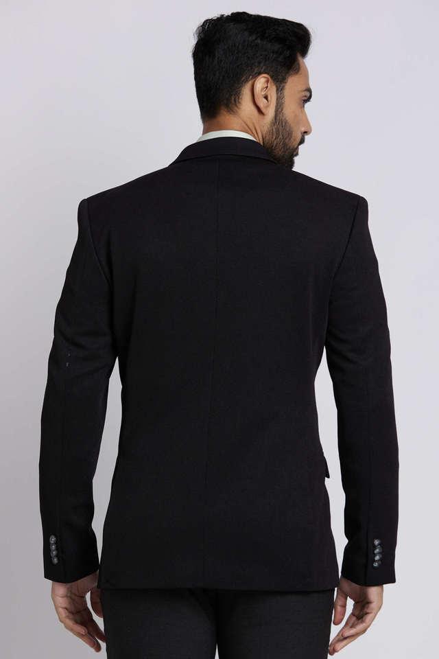 Slim Stretch Textured Tailored Blazer - Black, Blazers