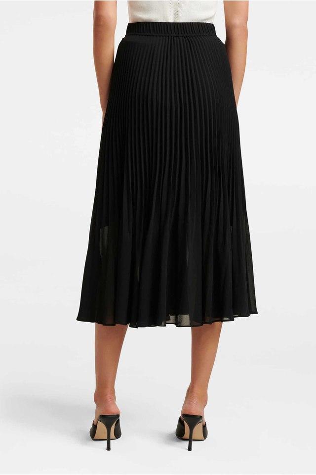 Black pleated shop work skirt