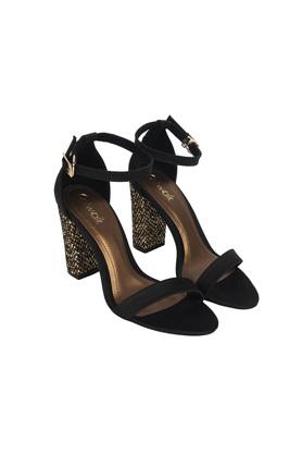 Buy CATWALK Black Womens Glitter Block Heel Sandals Shoppers Stop