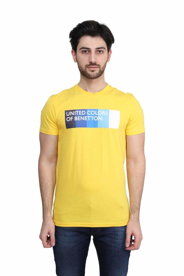 united colors of benetton yellow t shirt