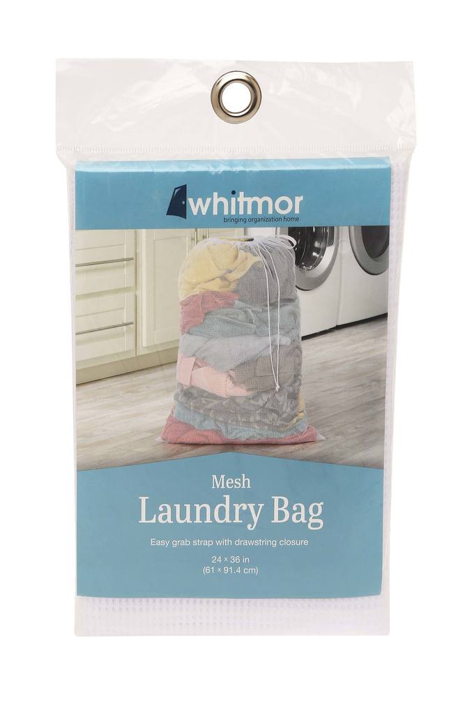 Whitmor Mesh Laundry Bag w/ID Tag White