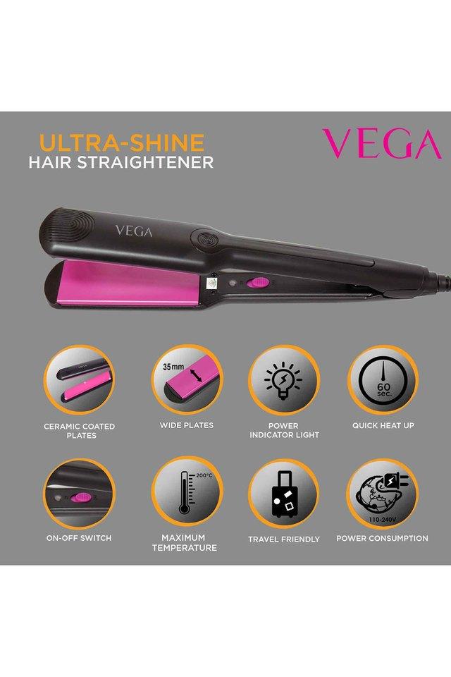 Vega KShine VHSH28 Hair Straightener with Keratin Infused Plates Black   JioMart