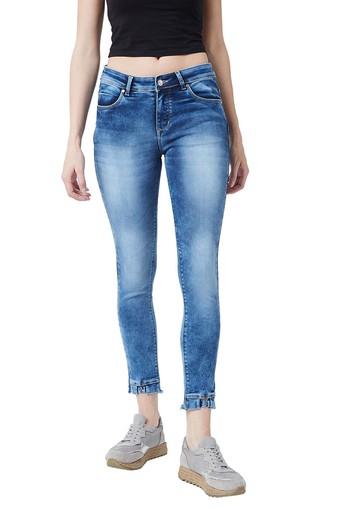 mid blue jeans womens