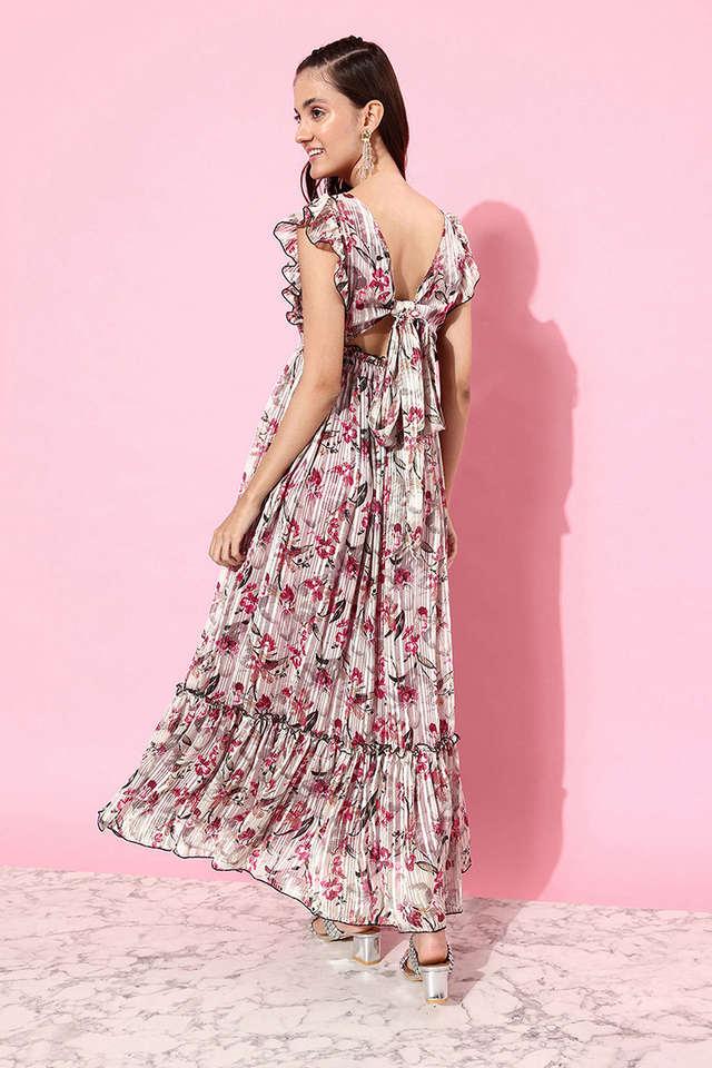 Floral georgette shop maxi dress