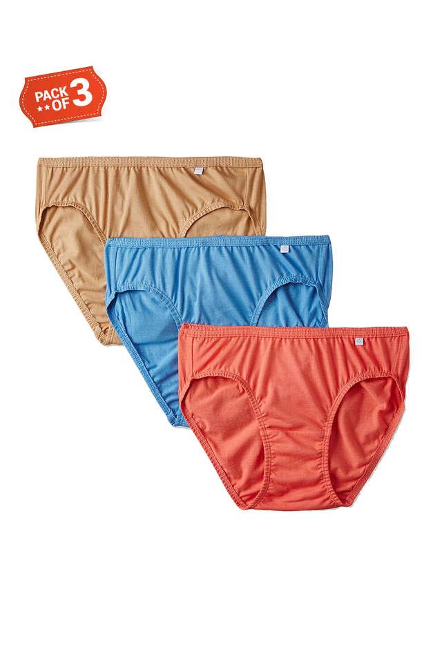 Women's Low Rise Solid Bikini Briefs - Assorted Pack Of 3