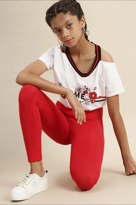 Girls red outlet leggings