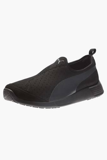 black mesh slip on shoes