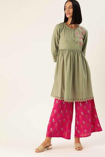 olive green peplum top