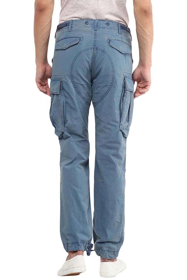 WOMEN LATEST CARGO TROUSERS BY SKG  SOLID HIGHRISE CARGO JEANS  6 POCKET  WIDE