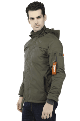 Mens Full Sleeves Slim Fit Solid Jacket