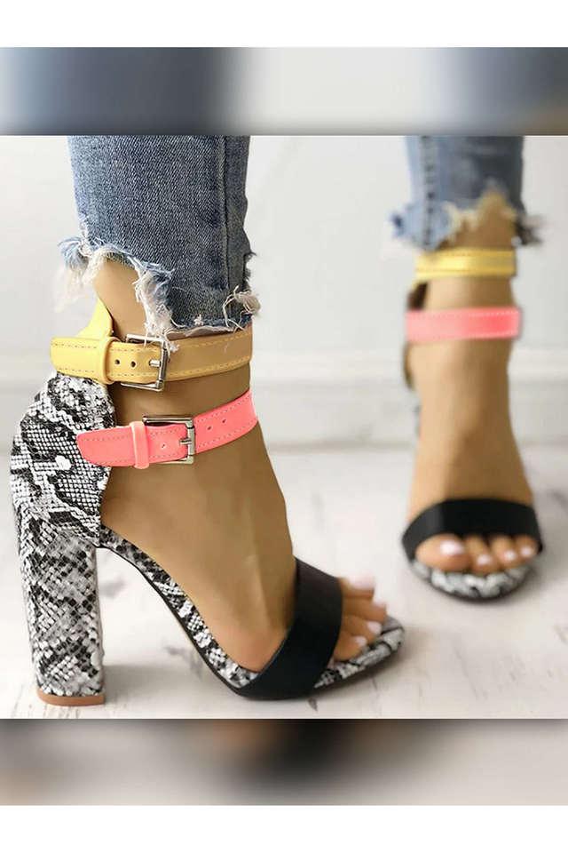 Ladies black block on sale heels